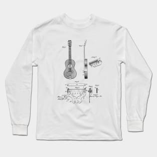 Adjustable Tail Piece for Guitars Vintage Patent Hand Drawing Long Sleeve T-Shirt